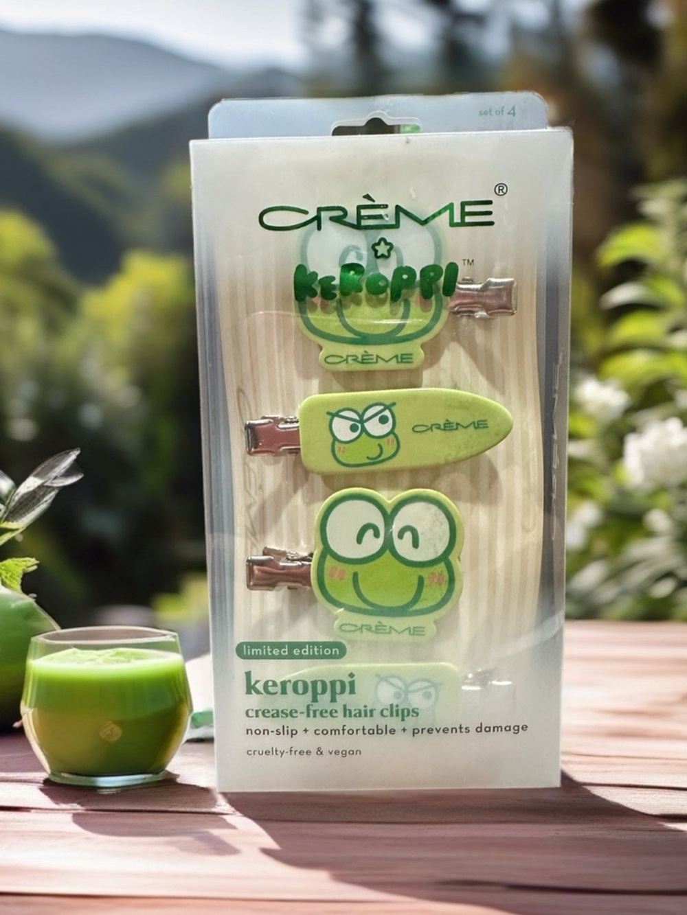 The Crème ShopxKeroppi Hair Clips 4pk- Comfortable, Damage-Free, Creaseless NWT